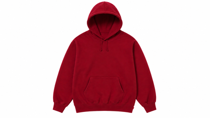 BIG Logo Hoodie Red — Oversized Streetwear Heavyweight Fleece